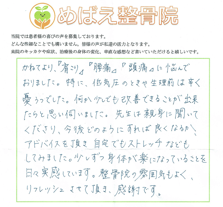 アンケート用紙