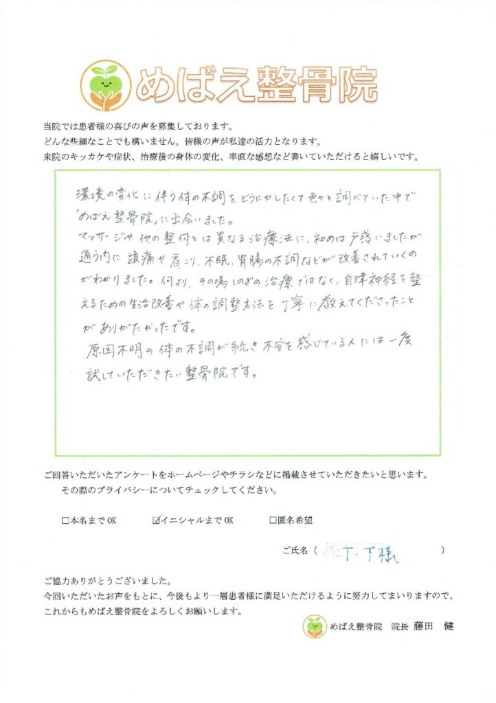 アンケート用紙