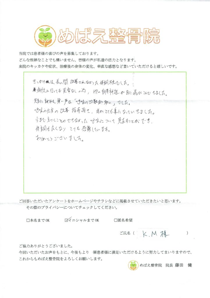 アンケート用紙