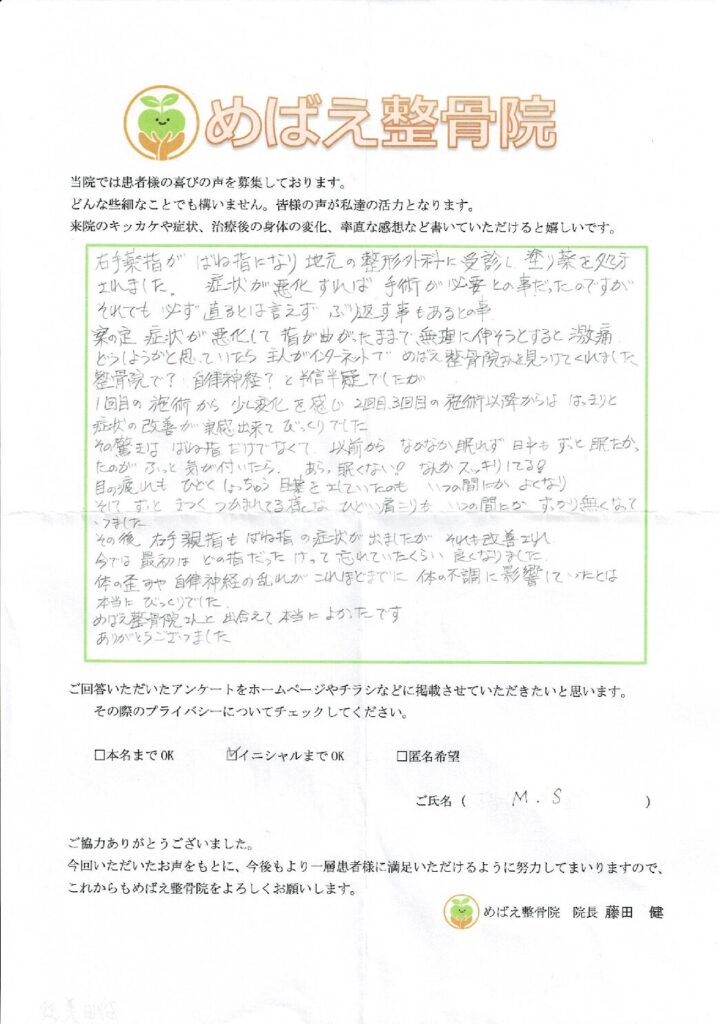 アンケート用紙