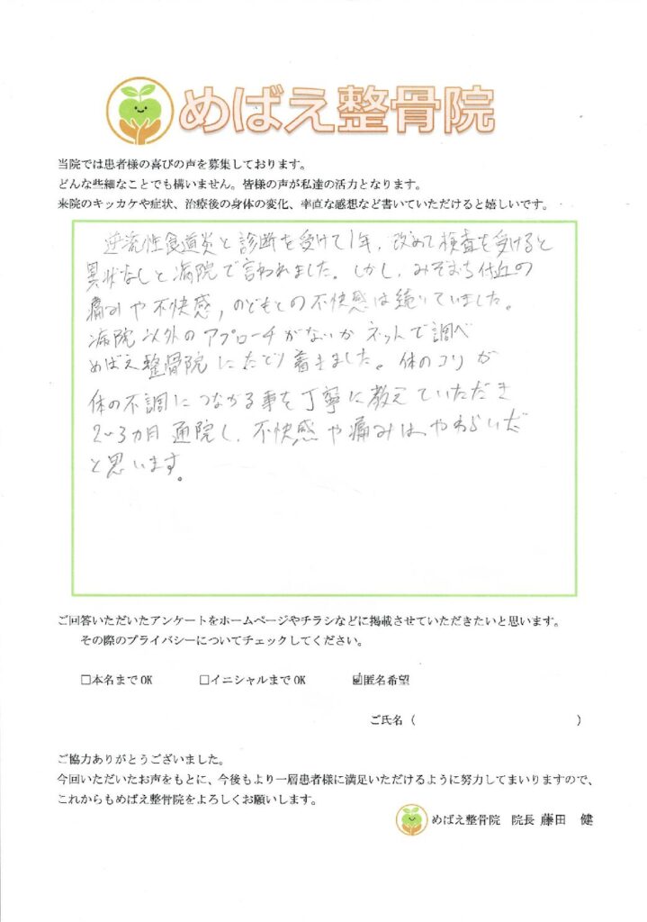 アンケート用紙