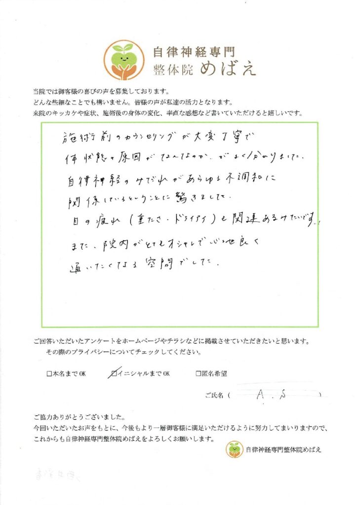 アンケート用紙